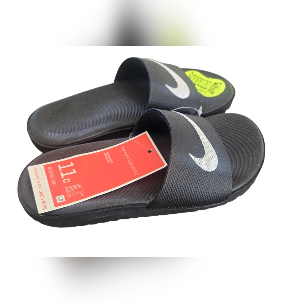 Nike Black and White Slide Sandals
